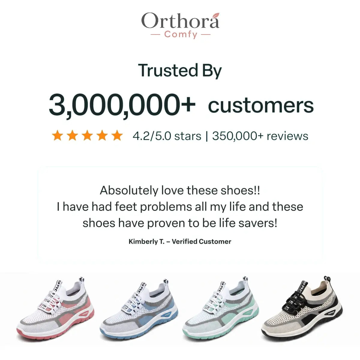 Comfy Arch Support Orthopedic Sneakers for Seniors
