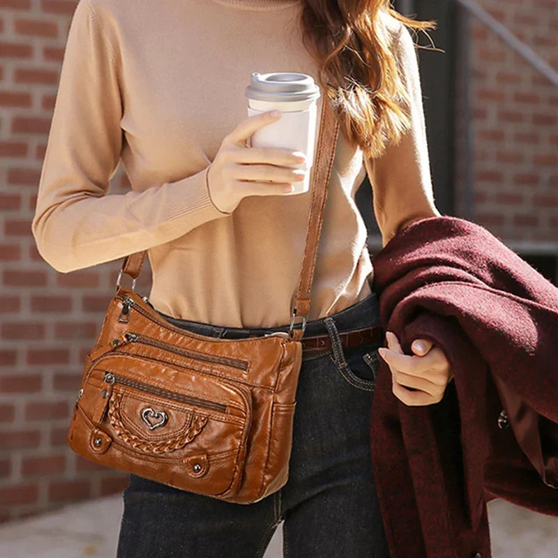 đ˘đ˘50% OFF !! â°Women's Soft PU Leather Multi-Pocket Crossbody Bag