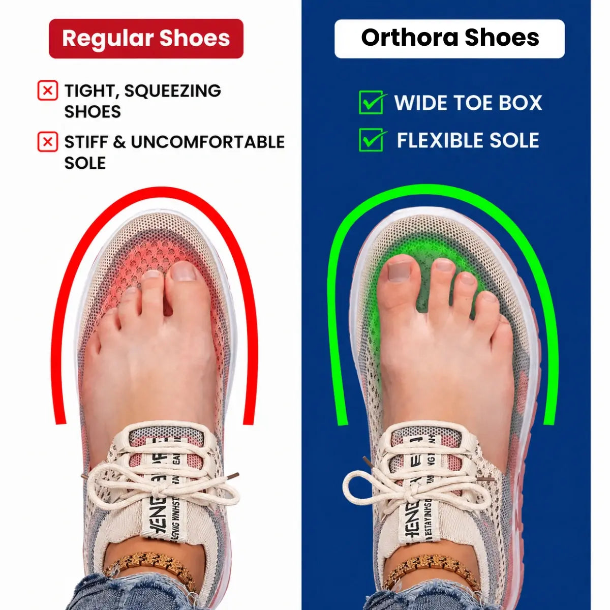 Comfy Arch Support Orthopedic Sneakers for Seniors