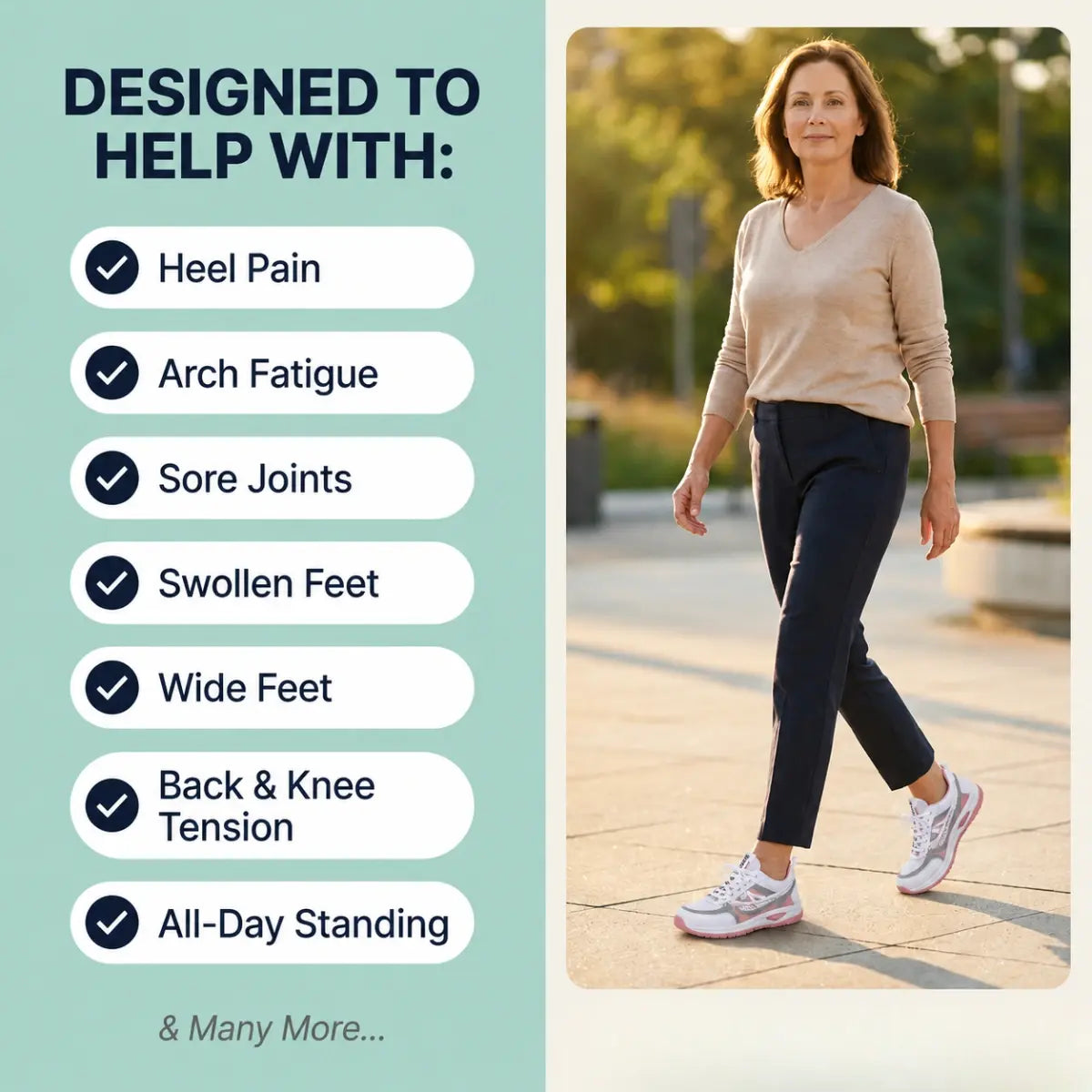Comfy Arch Support Orthopedic Sneakers for Seniors